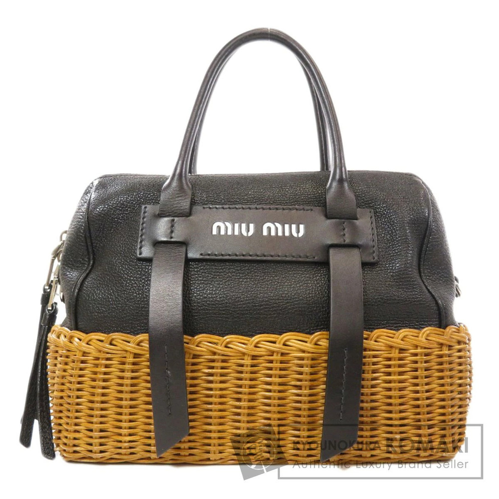 Miu MIu Wicker Handbag Leather